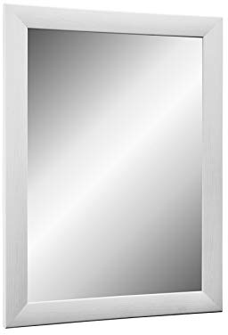 TheMIRROR – Gerahmter Wandspiegel aus echtem Glas 35 x 45 cm – Maßanfertigung in Fitche Weiß Ideal als Flur- oder Salonspiegel – Inkl. Metallaufhängern und Montagematerial