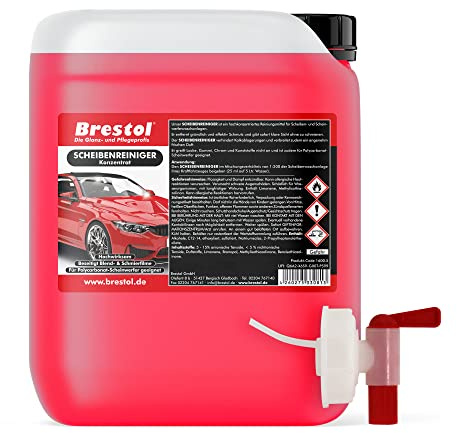 BRESTOL® Scheibenreiniger-Konzentrat für Autos 25 Liter - Für klare Sicht ohne Schlieren – Ergiebiger Reiniger mit starker Reinigungskraft – Ergibt über 5000 Liter gebrauchsfertigen Scheibenreiniger