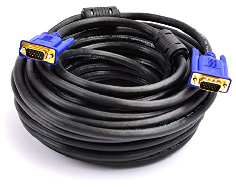 Cavo VGA per monitor, cavo VGA a VGA per monitor computer, cavo adattatore VGA maschio a VGA maschio, cavo adattatore VGA placcato oro compatibile con proiettori, HDTV, display laptop (30M)