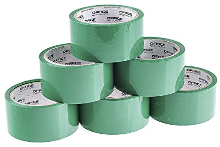 OFFICER PRODUCTS PRODUCTS 15025031-02 Lot de 6 rouleaux de ruban adhésif d'emballage en polypropylène coloré avec colle acrylique/ruban d'emballage 48 mm x 46 m