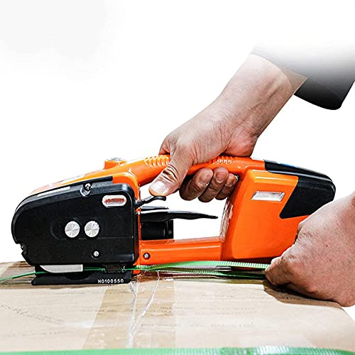 Portable Cercleuse Automatique,Machine d'emballage Tenue dans La Main 60-2800N Ajustable pour 13-16Mm Largeur Pet/PP Sangles,3000mAh Cercleuse sur Batterie,Orange