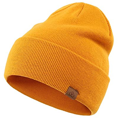 Magracy stickad mössa hatt för män kvinnor vintermössor unisex muddade mössor stickad skalle keps, gUL, L