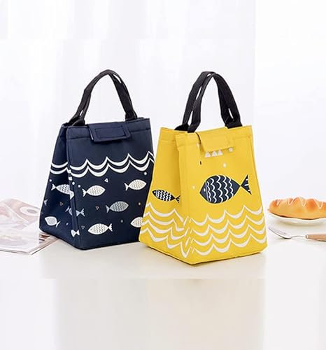 Guidre 2 Pezzi 6L Borsa Termica Porta Pranzo al Sacco Riutilizzabile, Borsetta con Sacchetto Isolato per Uomo Donna Ufficio Picnic