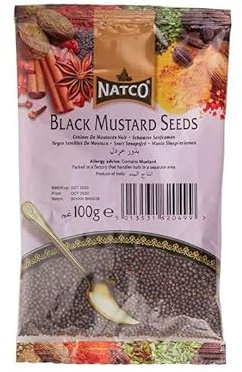 Mostaza negra en grano 100 g semillas enteras para cocina india, tadka y encurtidos, aroma intenso y toque tostado