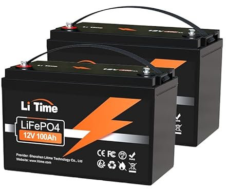 LiTime 2er Pack 12V 100Ah LiFePO4 Batterie, Max. 15000 Zyklen Ladezyklen, 1280Wh Lithium Akku mit 100A BMS, Unterstützung in Serie/Parallelschaltung, Perfekter für Wohnmobile, Camping, Solaranlage