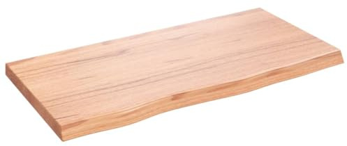 vidaXL Waschtischplatte Hellbraun 80x40x(2-4) cm Massivholz Behandelt