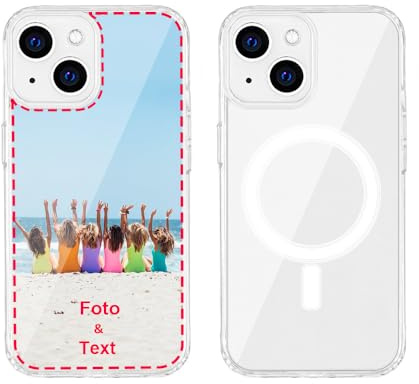 MXCUSTOM Personalisierte Handyhülle für Apple iPhone 15, Benutzerdefiniert Hülle mit Eigenem Foto Bild Text Schutzhülle [Weicher Polsterstoßfänger + Harter Rückseite] (HMC-CR-P1)