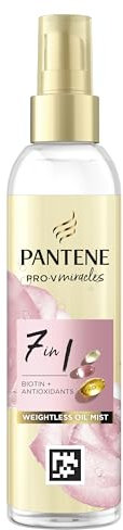 Pantene Hair Oil and Heat Protection Spray, Leave In Conditioner Detangling Hairspray Treatment With Biotin, Tames Frizz and Protects Against Split Ends, 145ml
