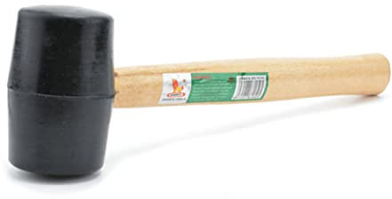 UPKOCH 500g Gummihammer Aus Elastischem Gummi Mit Hartholzstiel Doppelkopfhammer Für Holzarbeiten Und Innenausbau Gummihammer in Schwarz Stoßfest Und Elastisch