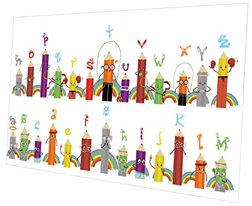 Homoyoyo 2blätter Alphabet Wandtattoos Für Kinderzimmer Teiliges Bleistiftzeichnung Selbstklebende Wanddekoration Für Schlafzimmer Und Spielzimmer Kreative Gestaltung Für Jungen Und