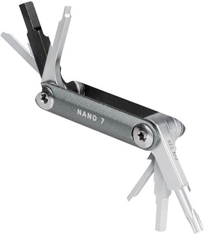 Topeak Nano 7 Multi-Tool - Kompaktes CNC-gefertigtes tragbares Werkzeug mit | Topeak Nano 7 Multifunktionswerkzeug, leichtes Aluminium, Chrom-Vanadium, kompaktes Fahrrad-Reparatur-Set