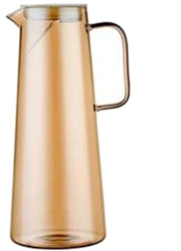 Hasaller Jarra de vidrio con tapa, jarra de vidrio con tapa, jarra de vidrio, para servir limonada y agua (olla ámbar de 1800 ml)