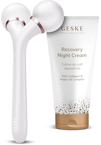 GESKE | SmartAppGuided™ Sonic Facial & Body Roller | 4 in 1 + GESKE Recovery Night Cream | Set mit passender Kosmetik-Zugabe | Beauty-Bundle