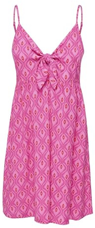 Onlnova Life Vis Jules Dress AOP, Fucsia Viola, L