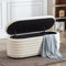chairus Coffre de Rangement en Fausse Fourrure Banc de Rangement Banc Entrée Pouf Chambre Bout de Lit Volume 120L, Blanc