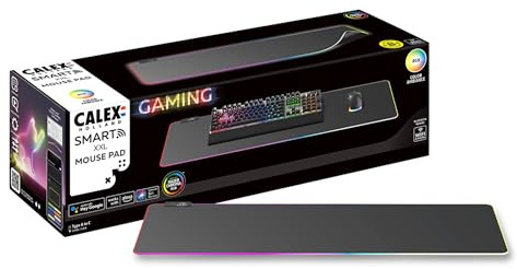 CALEX - Gaming XXL Mouse Pad, Razer Chroma Compatible, Smart Home, RGBIC Synchronization for PC, 90 x 30cm, Anti-slip