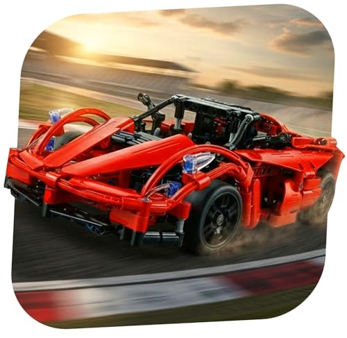 njoyn RC ferngesteuertes CADA Sportwagen Baustein-Set, 380-tlg. Technik-Bausatz, 32cm Rennauto mit 2.4GHz, Akku, Elektro-Motor und beweglichen Türen, für Modellbau-Fans, ab 14 Jahren