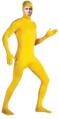 FASLOLSDP Disfraz de cosplay Zentai, traje de cuerpo completo para adultos, traje de cuerpo entero, unisex, para fiesta, Halloween, Navidad, manga larga, mameluco, mono de Halloween, amarillo, M