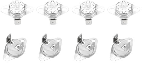 QUARKZMAN 8 Stück Thermoschalter 90°C Geschlossen 250V 16A Temperaturschalter Thermostat KSD301 Bimetall Thermoschutz für Mikrowellen, Backöfen, Kaffeemaschinen