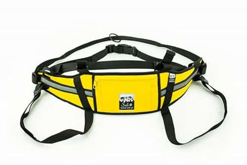 Sali Kuristo Belt Gelb Hüftgürtel Canicross Skijöring Dogtrekking (S/M)