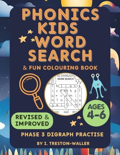 Phonics Kids Word Search Book: Fun Colouring and Word Finder Puzzles for Kids aged 4-6 years