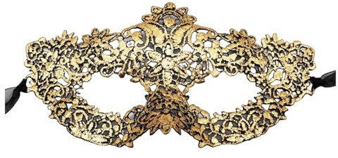SHINROAD Masque en dentelle de mascarade, visage de luxe pour femme, demi-visage vénitien élégant pour mascarade, fêtes costumées, bal de fin d'année, accessoire de carnaval, occasions spéciales, doré