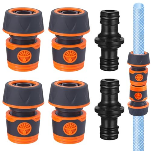 Raccord de Tuyau d'Arrosage Universel : 4 Pièces Connecteur Tuyau Arrosage 3/4, Raccord D'arrosage Rapide Connecteur Rapide et Étanche pour Jardin et Extérieur (Noir)