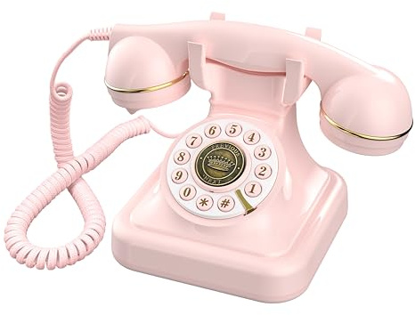 Audio Guest Book Wedding Phone can Record Customized Audio Guest Books for Weddings, banquets and Parties, and it Supports Playing Guests' Voice Message Information on The Device Itself. (Pink)