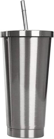 Piceioep Taza de café de acero inoxidable de 500 ml con tapa, tazas de cerveza para bebidas, taza de metal, vasos de viaje