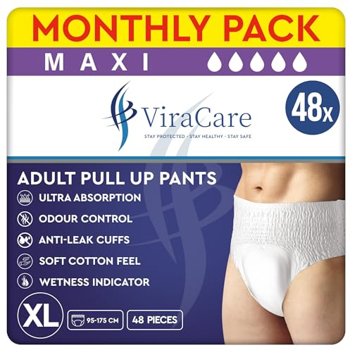 48 x Maxi Incontinence Pants Women and Men, Adult Nappies