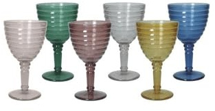 BRANDANI 51634 Calice Nebula Colori Assortiti Set 6pz, Vetro, 9.5x16.5h cm