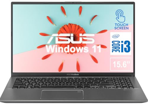 ASUS Vivobook Ordinateur portable à écran tactile 15,6 pouces | Intel 11e génération Core i3, processeur Dual-Core | 16 Go de mémoire, 512 Go SSD | Windows 10 | Gris ardoise | Clavier Chiclet | Ultra