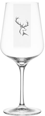 Elegantes Weinglas mit Hirsch Gravur – Kristallklar – Perfekt für Rot- & Weißwein – Österreichisches Design, Spülmaschinenfest, Geschenkidee