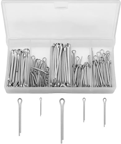 ALLY-MAGIC 175 Stück Splinte Sortiment, Splint Set, Edelstahl M1- M3 Sicherungssplinte, Anhängerkupplung Splint Cotter Pins für Autos Wohnmobile Gartengeräte E21-KKX
