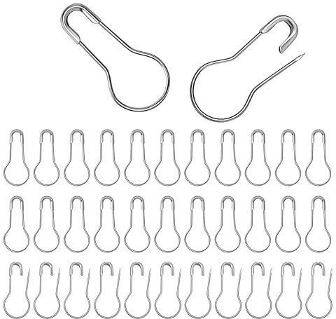 LE-stone 1 000 st säkerhetsnål, metalllampa, kalebassstift, päronformade stift för kläder, hantverk, stickning, sömmarkörer, butiker gör-det-själv (silver)