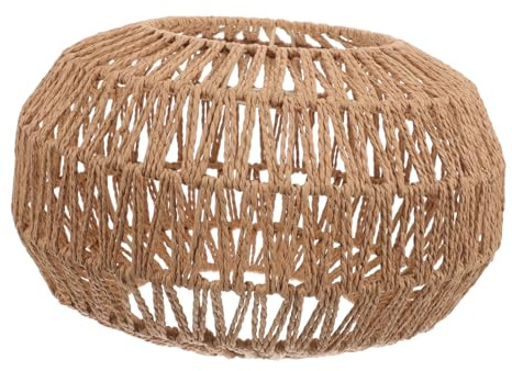 Paralume Lampada Vintage Intrecciato per Sospensione E27 | Foro 15cm, Carta Corda e Metallo, Finitura senza Odore, per Camera e Cucina
