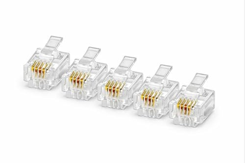 Lemag srl Connettore Telefonico Maschio RJ12 Mini – Plug Modulare per Cavo Telefono – Confezione da 5 Pezzi