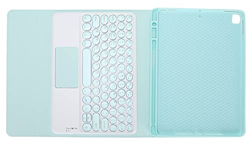 EIMSOAH Funda para Teclado Inalámbrico de 10 Pulgadas con Función Táctil para Tableta iOS, 44 Horas de Tiempo de Trabajo, para Viajeros (Tapa Redonda Verde Touch + Funda de Piel)
