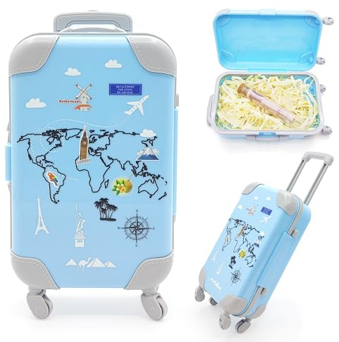 Dumeher Geldgeschenk Hochzeit Reisekoffer Mini Koffer Geschenkbox Urlaubskasse Geschenk Verpackung Hochzeitsgeschenke für Brautpaar Trolley Koffer für den Urlaub, Reise oder als Deko