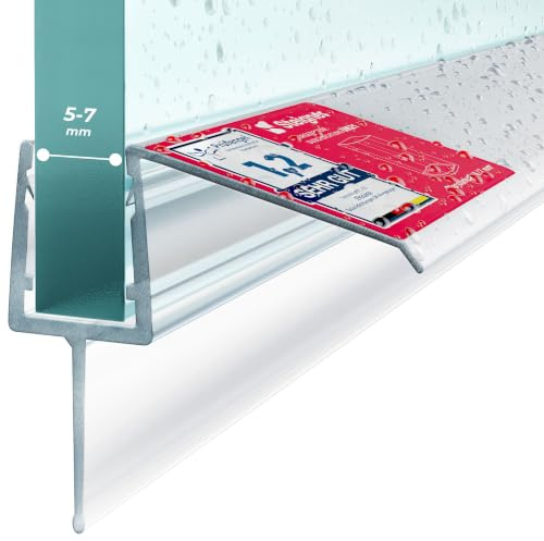 STEIGNER Duschdichtung UK21 Gerade 160 cm 1 Stk, Glas 5-7 mm, Transparent | Dichtung für Eckeinstieg Dusche oder Fünfeckdusche mit Duschtür - Schutz gegen Auslaufen, Einfache Montage, Perfekte Passform