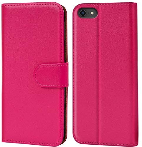 Verco iPhone SE 2020 2022 Hülle, Handyhülle für iPhone 7/8, iPhone SE 2. Gen. 3. Gen. Tasche PU Leder Flip Case Brieftasche - Pink