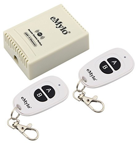 eMylo Smart Wireless 220V Relais 1000W RF Interrupteur Télécommande 433Mhz Un 2 Canaux, Avec Deux Emetteurs