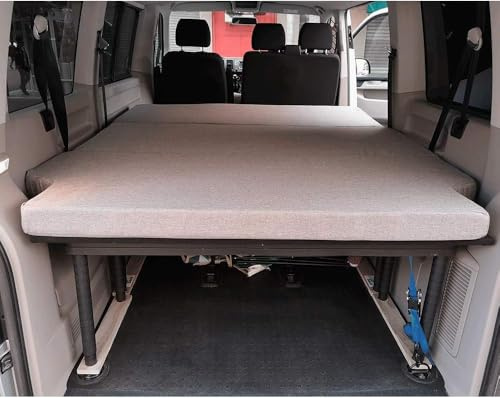 KFoam.es Matratze für VW T4, T5, T6, T6.1 Multivan, California Beach, Caravelle, Transporter, Faltmatratze, Klappmatratze, Camper Van, Reisemobil 185x148x8cm