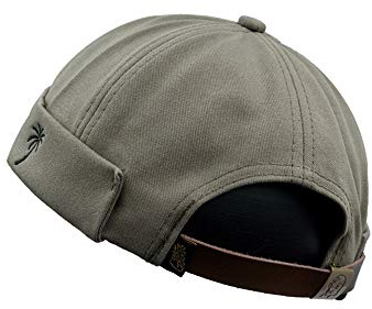Brimless Hats Docker Cap Skull Beanie Sailor Cap Worker Hat Rolled Cuff Retro Hat with Adjustable for Men and Women