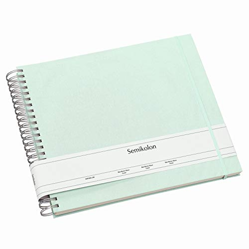 Semikolon 361771 Spiral Album Maxi Mucho - 34,5x30 cm, Fotoalbum, 90 Seiten cremeweiß, Fotobuch, moss pastell-grün