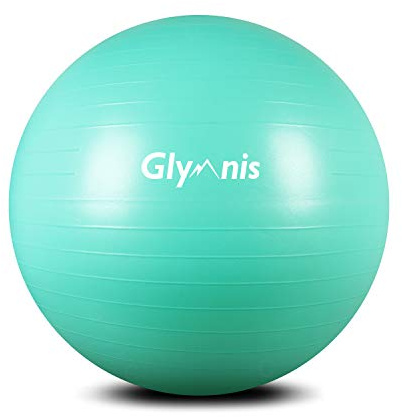 Glymnis Yogaball Gymnastikball Sitzball 55cm/65cm/75cm Dicker Pilates Ball inkl. Luftpumpe Robuster 300kg Maximalbelastbarkeit für Hause Gym Büro