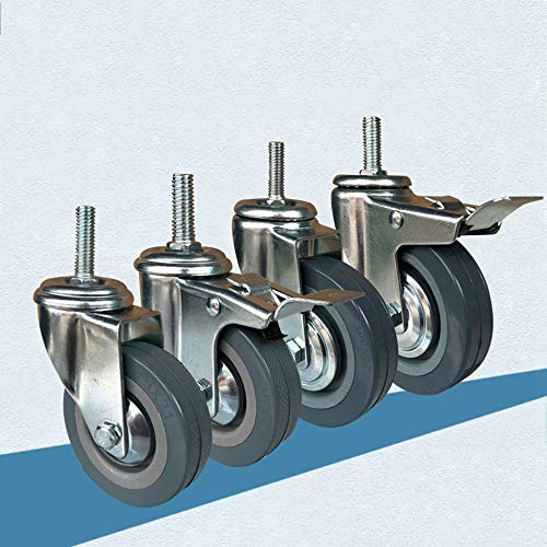 caster Schwerlastrollen M10 / M12 Schwenkrollen Industrielle Lenkrollen Mit Gewinde Kugellager Tragkraft 350kg 4er Pack