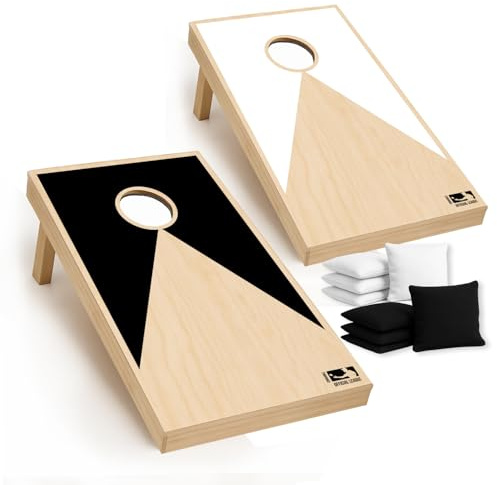 Cornhole Officiel en Bois – 90×60 cm – Plateaux Premium + 8 Sacs – Set Complet avec Housse de Transport – Jeu Extérieur Adulte pour Jardin, Plage, Camping – Original Corner