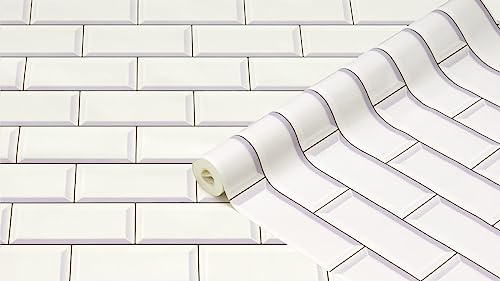 d-c-fix Ceramics Subway Tiles 67,5 cm x 4 m | Wandtapete Fliesentapete Fliesenspiegel Tapete Design Renovierung Upcycling Wand Küche Bad Schlafzimmer Wohnzimmer Waschküch
