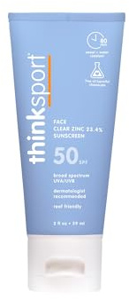 Thinksport Clear Zinc Active Face Lotion SPF 50 59ml
